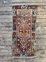 Vintage Turkish Tiny Accent Rug