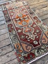 Vintage Turkish Tiny Accent Rug
