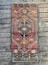 Vintage Turkish Tiny Accent Rug