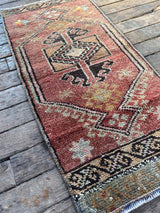 Vintage Turkish Tiny Accent Rug