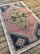 Vintage Turkish Tiny Accent Rug