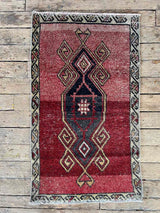 Vintage Turkish Tiny Accent Rug