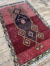 Vintage Turkish Tiny Accent Rug