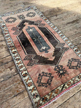 Vintage Turkish Tiny Accent Rug