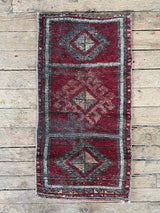 Vintage Turkish Tiny Accent Rug
