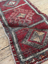 Vintage Turkish Tiny Accent Rug