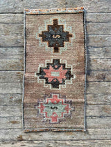 Vintage Turkish Tiny Accent Rug