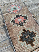 Vintage Turkish Tiny Accent Rug