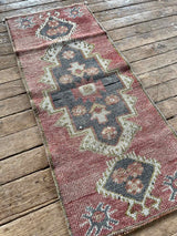 Vintage Turkish Tiny Accent Rug