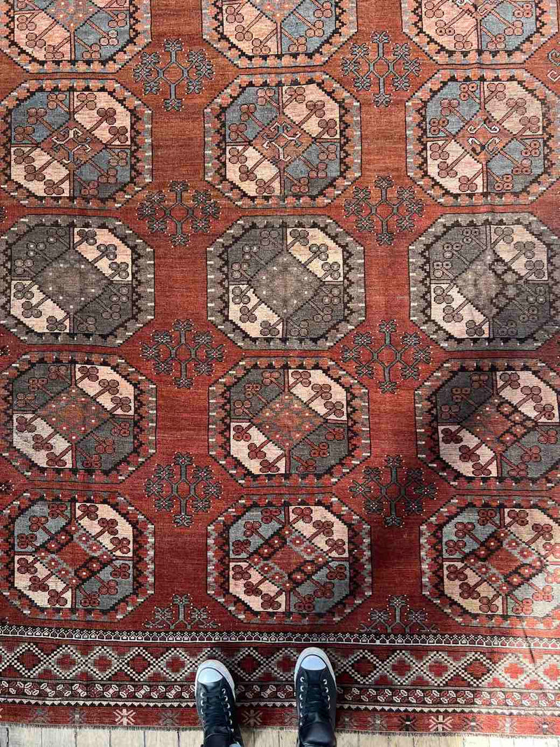 Antique Ersari Hand-knotted Area Rug Sustainable Home Decor at Woven Kin Home