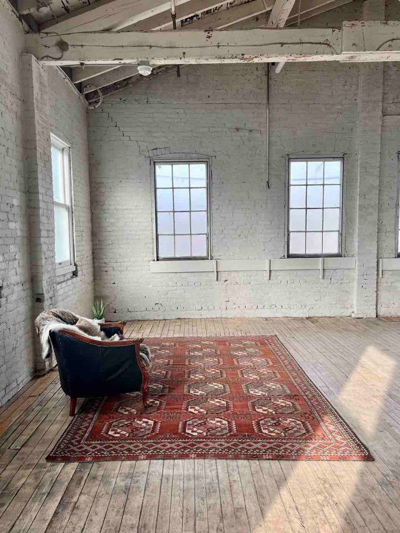Antique Ersari Hand-knotted Area Rug Sustainable Home Decor at Woven Kin Home
