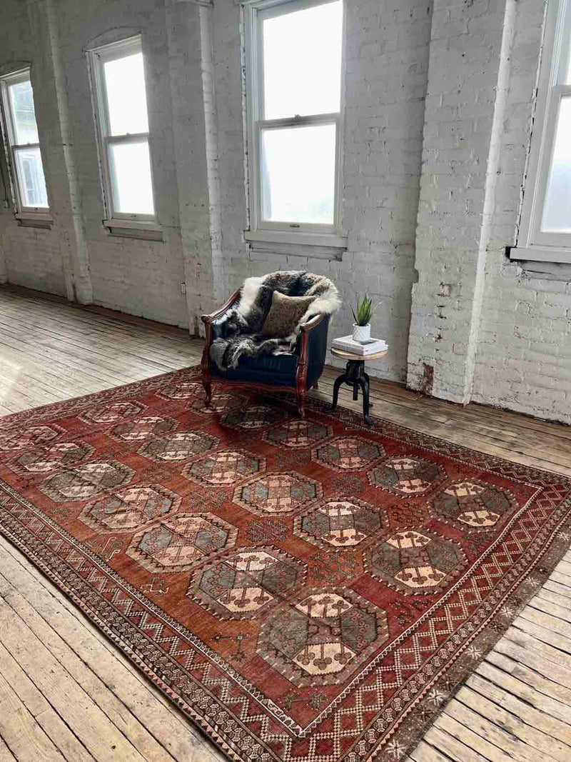 Antique Ersari Hand-knotted Area Rug Sustainable Home Decor at Woven Kin Home