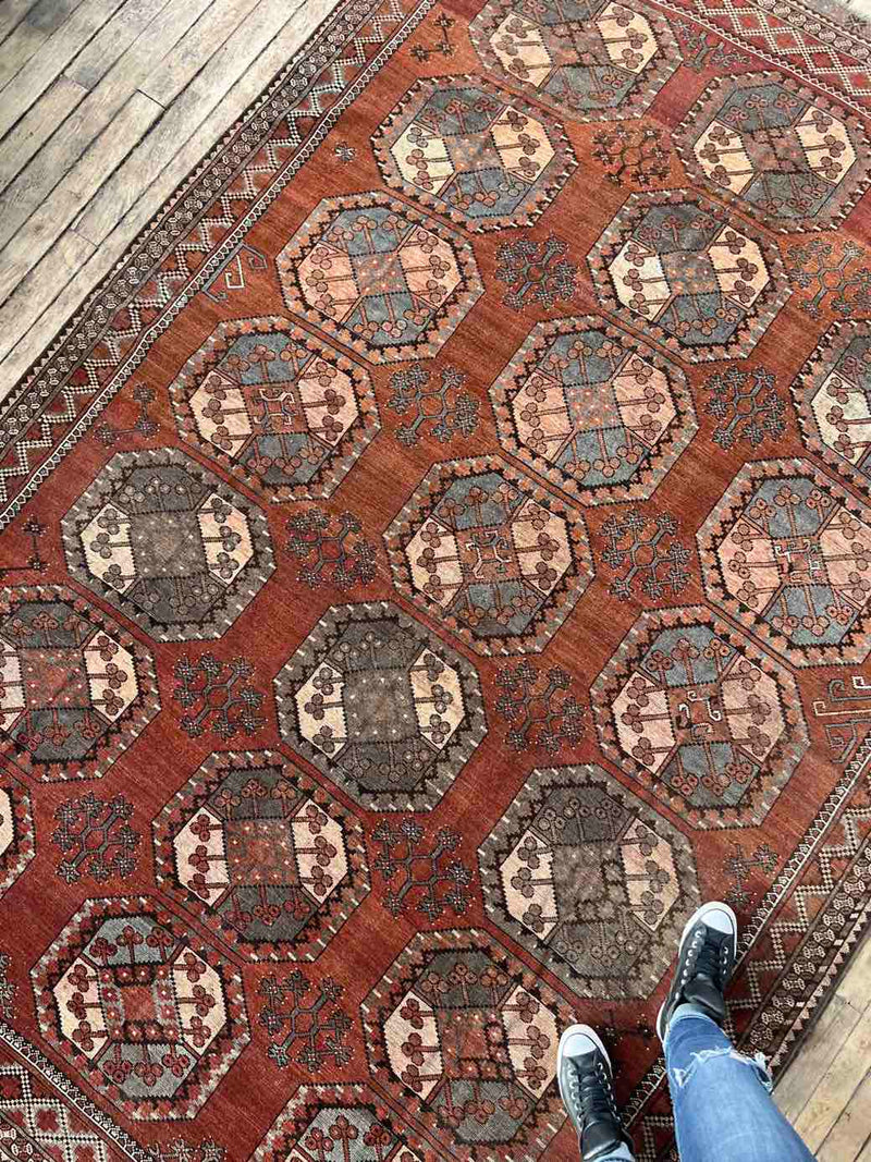 Antique Ersari Hand-knotted Area Rug Sustainable Home Decor at Woven Kin Home