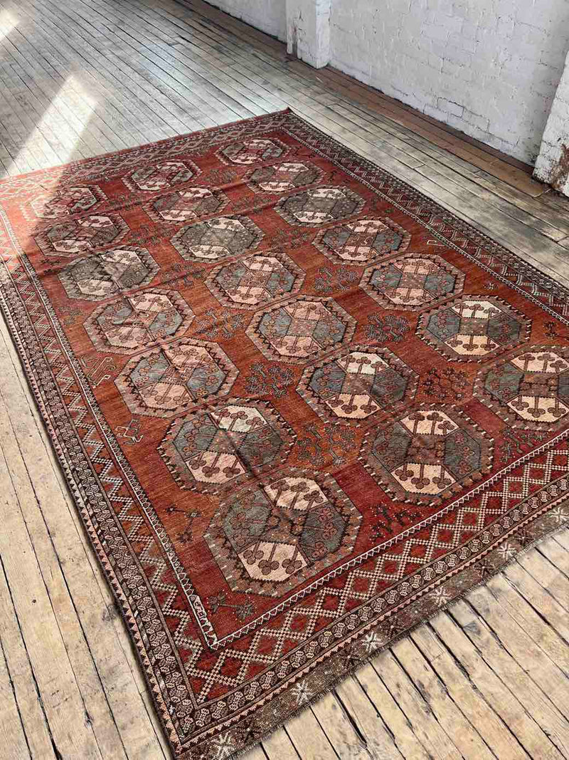 Antique Ersari Hand-knotted Area Rug Sustainable Home Decor at Woven Kin Home