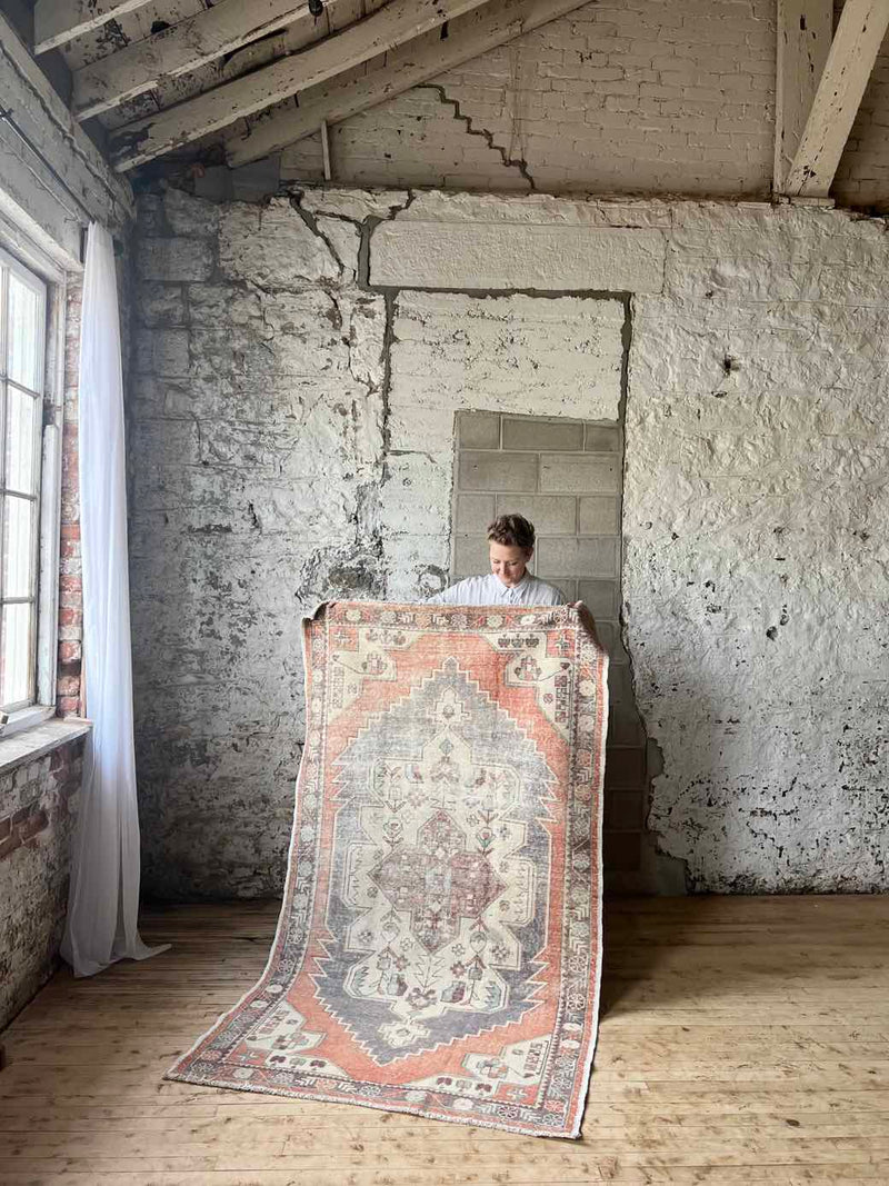 Vintage rug sustainable home decor at Woven Kin Home
