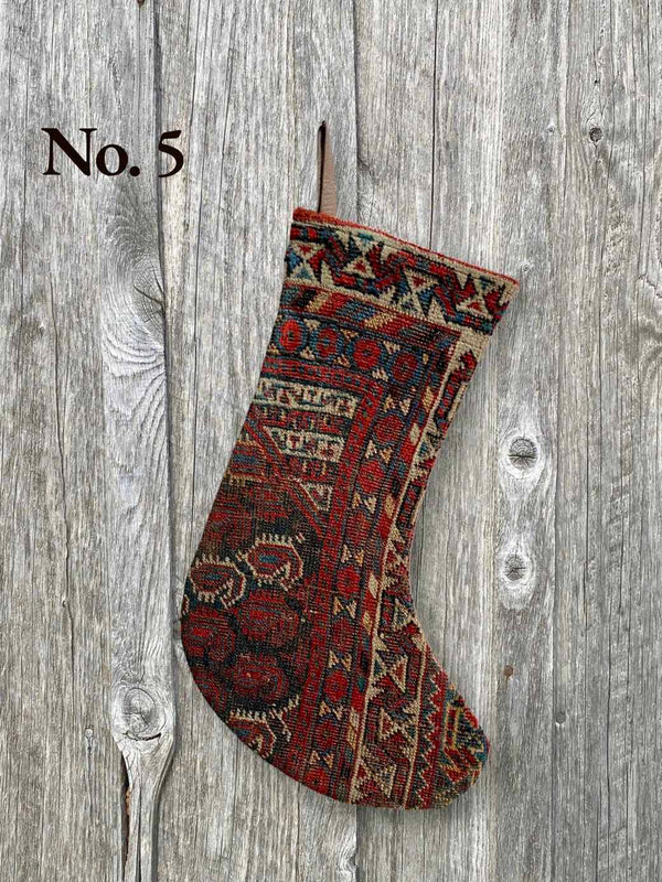 Gingerbread Vintage Rug Christmas Stocking Woven Kin Home Holiday Decor 
