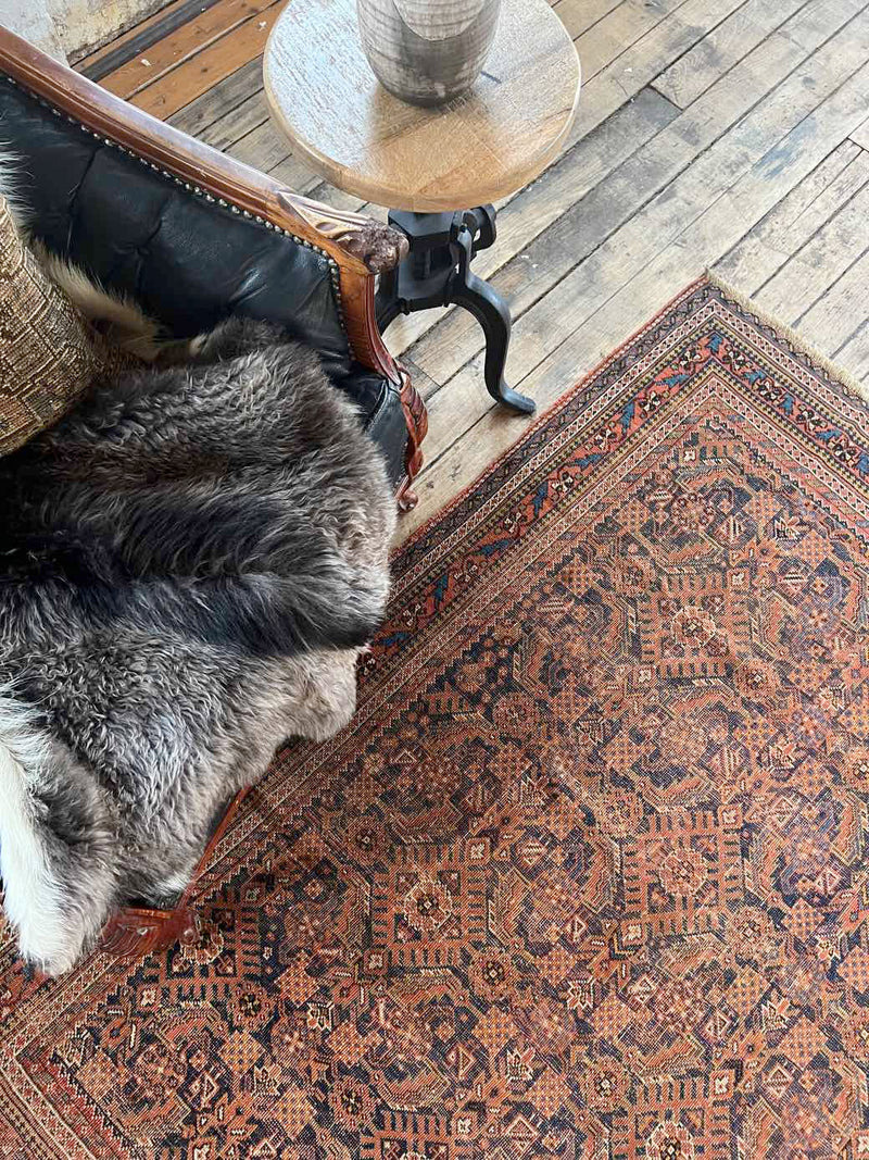 antique vintage area rug sustainable home decor at Woven Kin Home