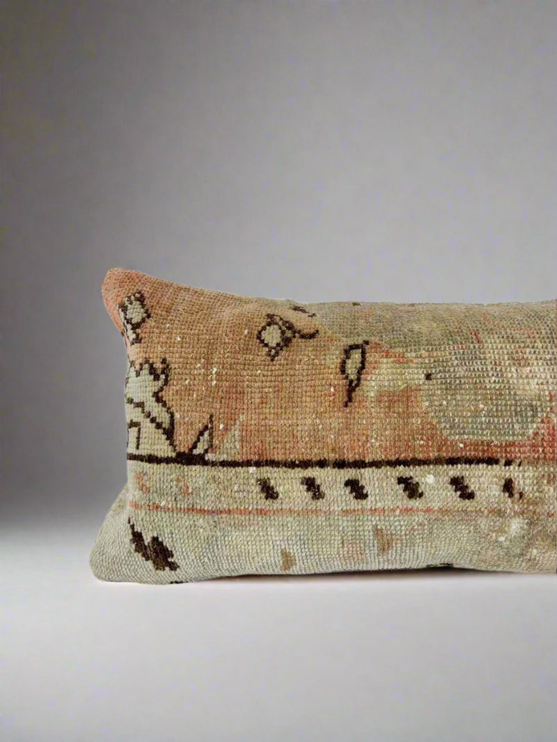 Vintage Rug Lumbar Pillow Sustainable Home Decor at Woven Kin Home