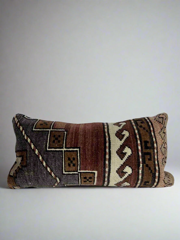 Vintage Rug Lumbar Pillow Sustainable Home Decor at Woven Kin Home