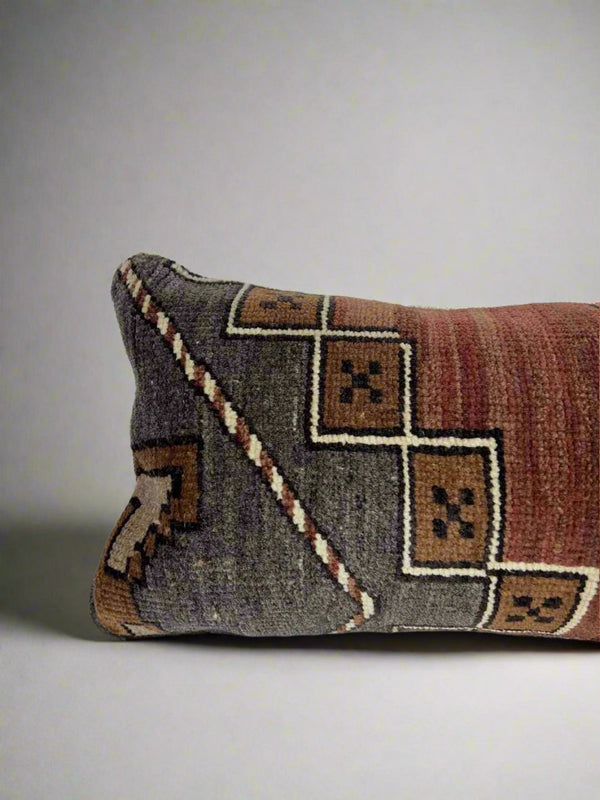 Vintage Rug Lumbar Pillow Sustainable Home Decor at Woven Kin Home