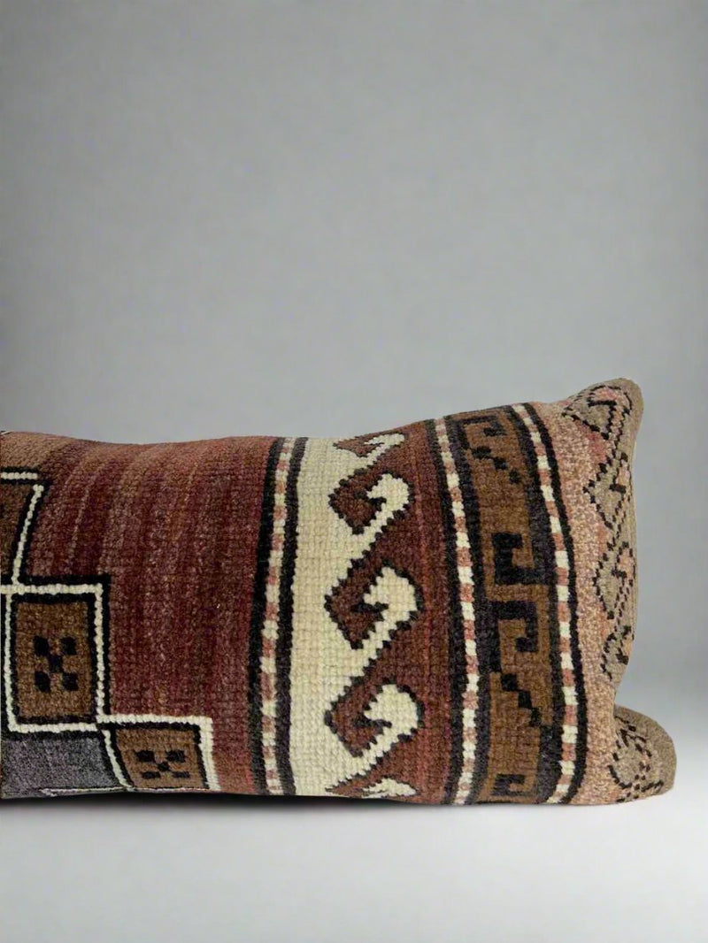 Vintage Rug Lumbar Pillow Sustainable Home Decor at Woven Kin Home