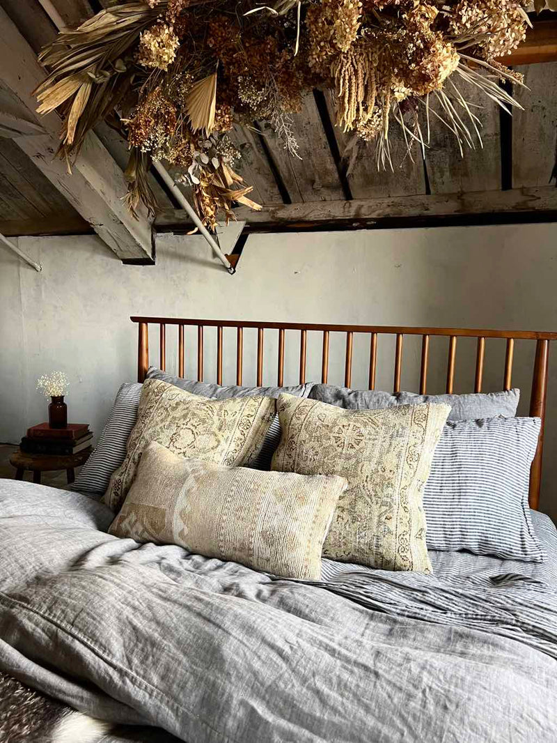 Vintage Rug Lumbar Pillow Sustainable Home Decor at Woven Kin Home