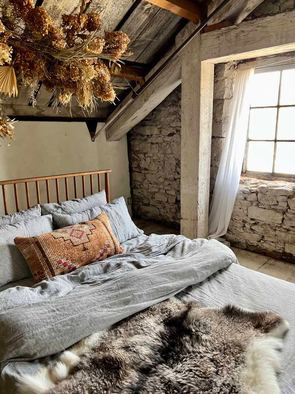Vintage Rug Lumbar Pillow Sustainable Home Decor at Woven Kin Home