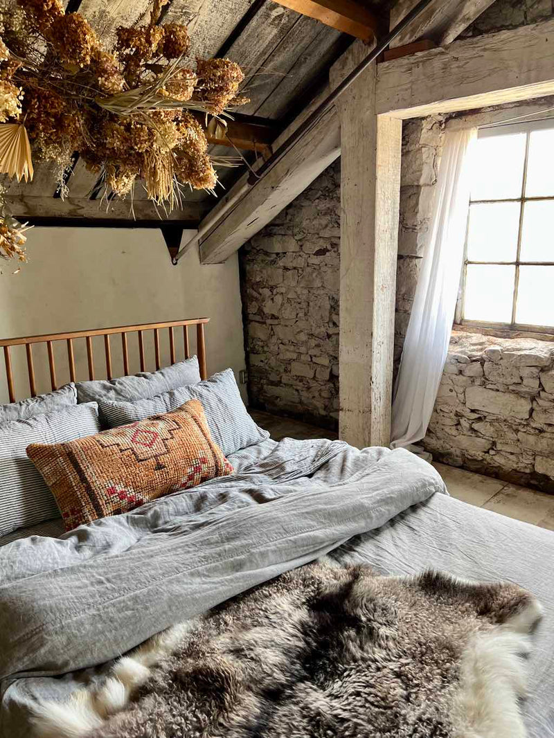 Vintage Rug Lumbar Pillow Sustainable Home Decor at Woven Kin Home