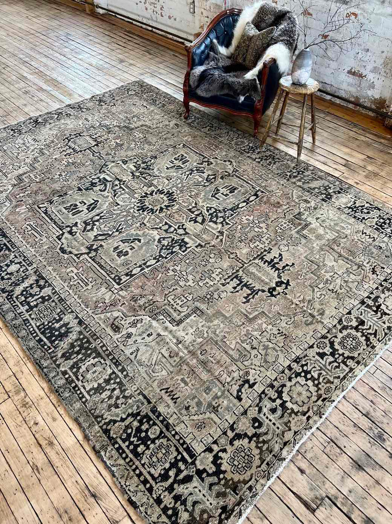 vintage Persian area rug sustainable home decor