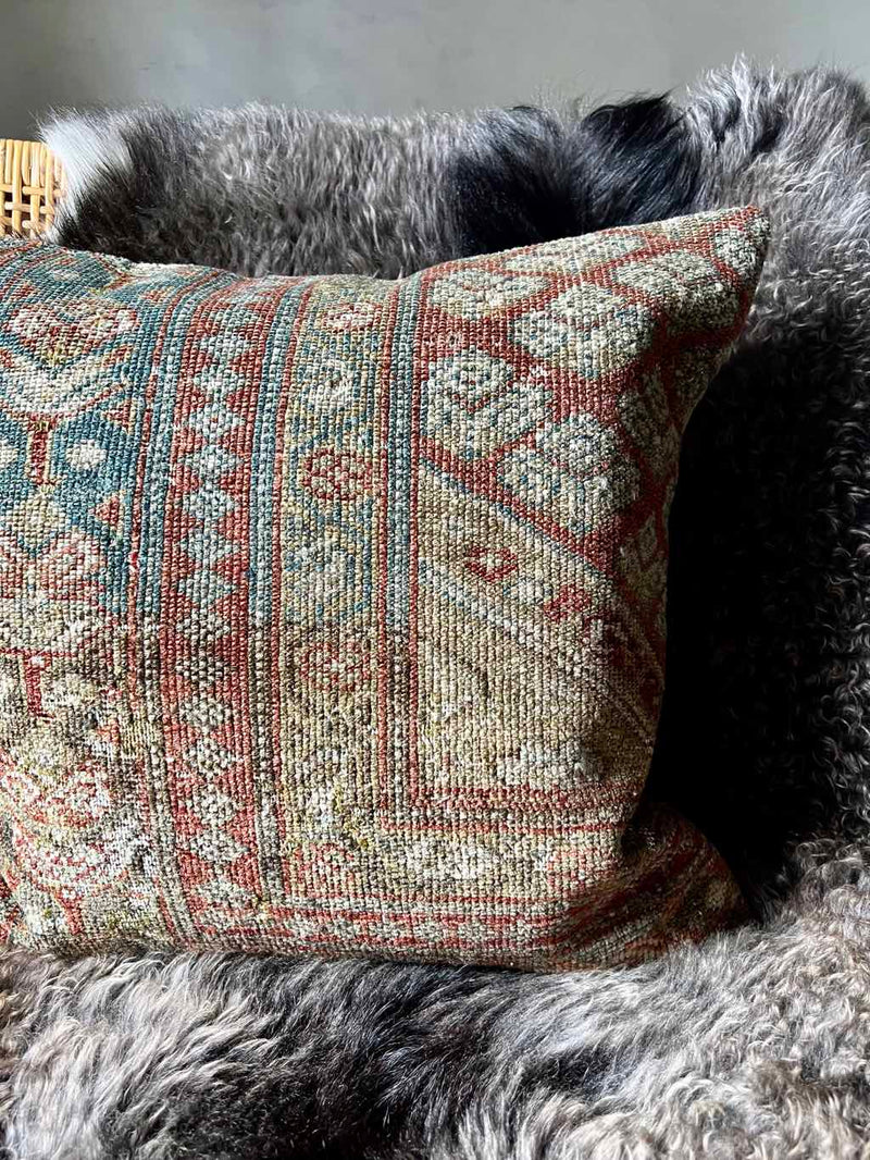 Vintage Rug Pillow Sustainable Home Decor @ Woven Kin Home