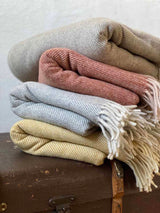 Recycled Wool Herringbone Blanket Sustainable Home Decor at Woven Kin Home