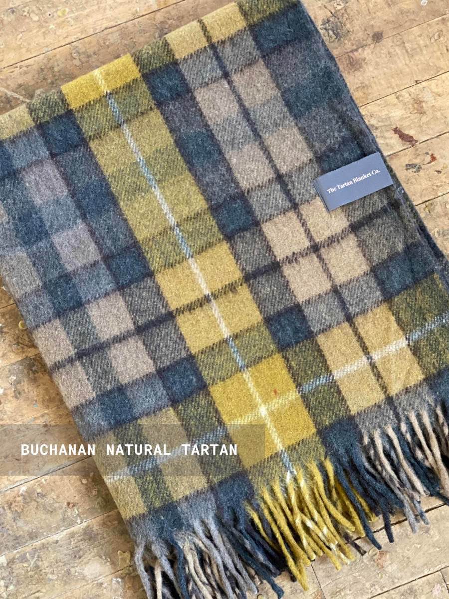Recycled Wool Plaid Blanket at Woven Kin Home