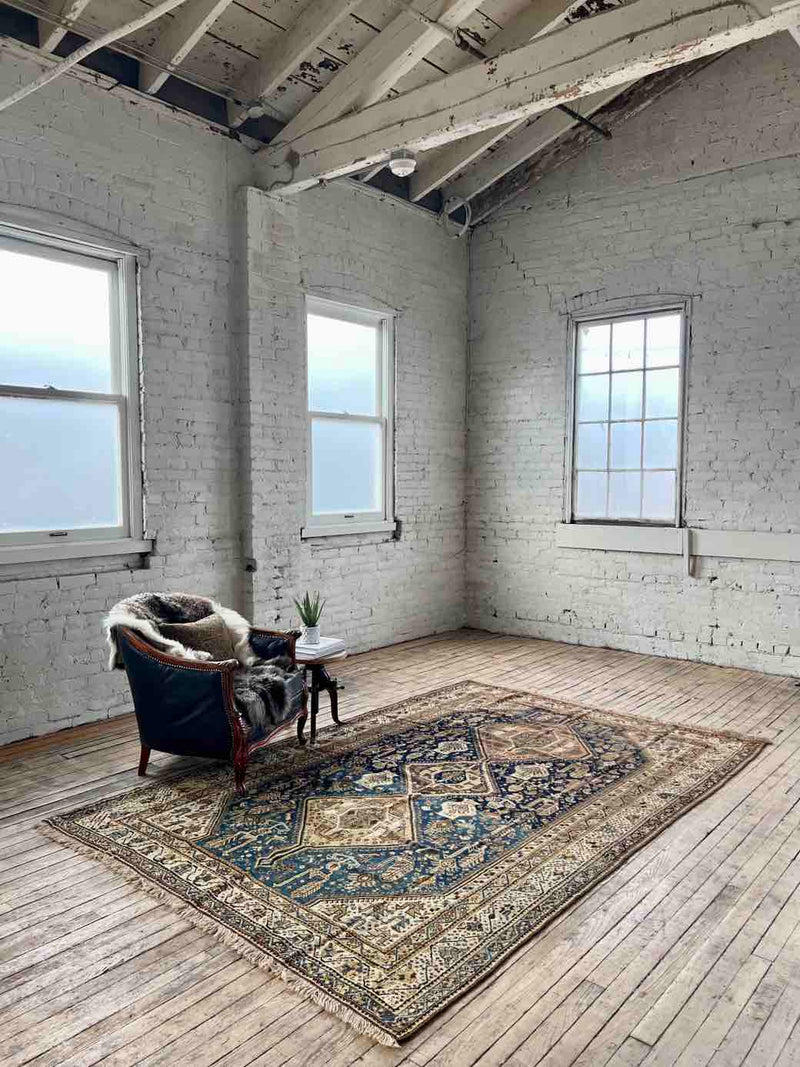 Antique Persian Hand-knotted Area Rug Sustainable Home Decor at Woven Kin Home