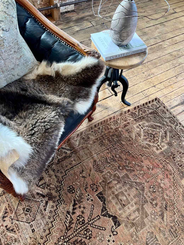 antique Persian accent rug sustainable home decor at Woven Kin Home