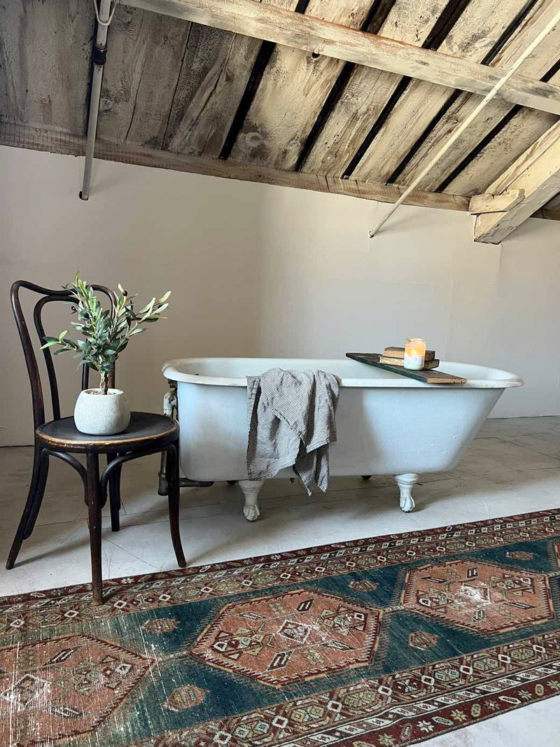 antique vintage runner rug sustainable home decor at Woven Kin Home