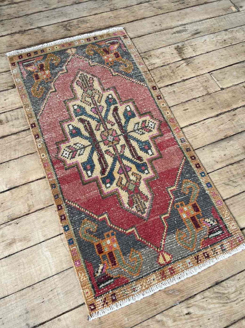 Vintage Turkish mini rug at Woven Kin Home