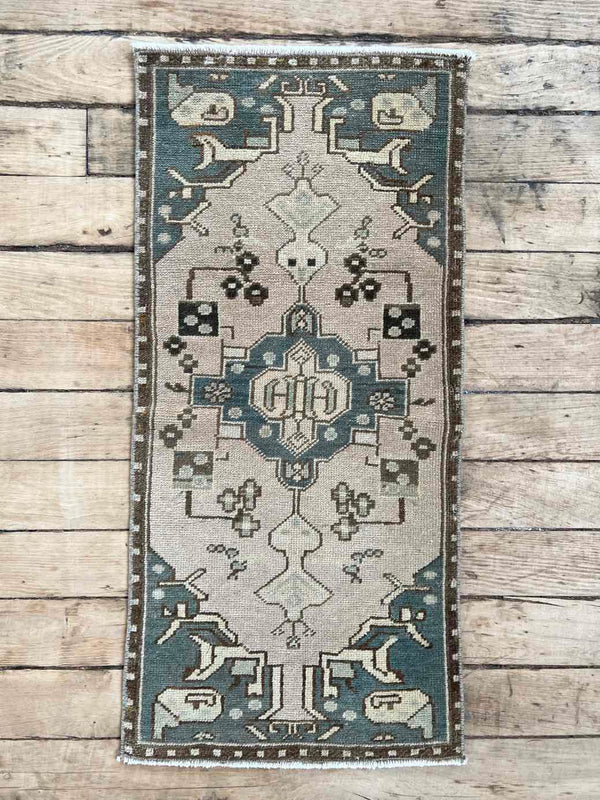 Vintage Turkish Accent Rug Woven Kin Home 