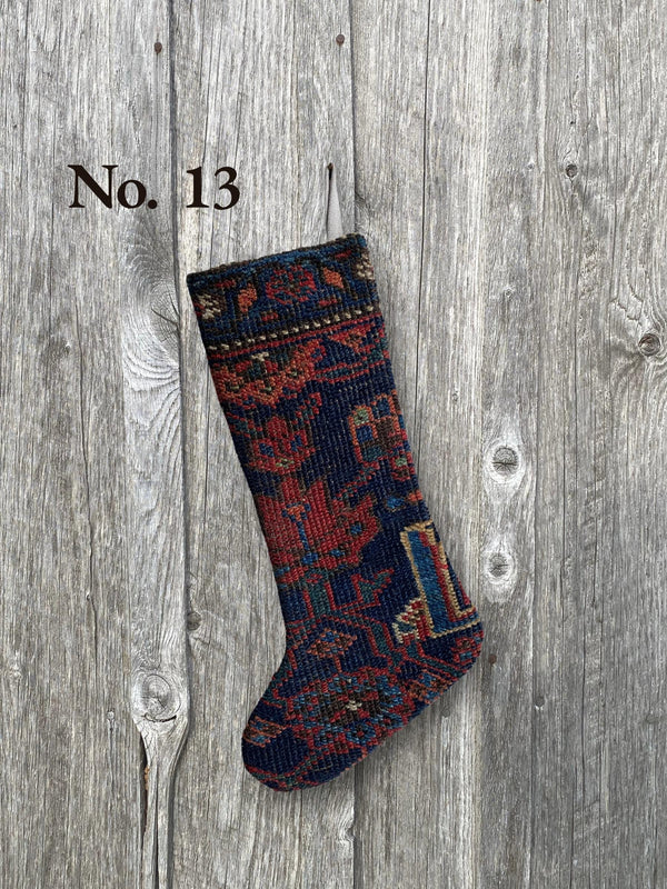 holiday vintage rug stocking