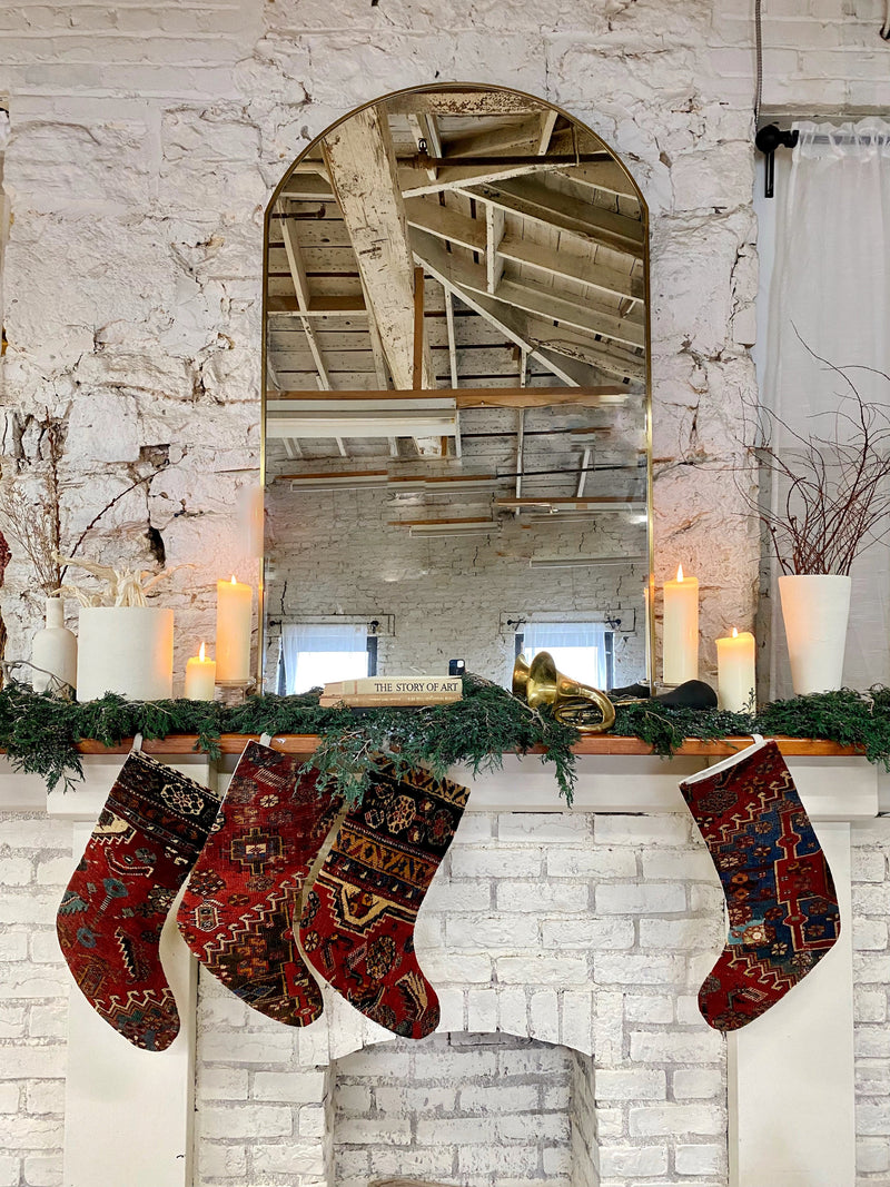 holiday vintage rug stockings