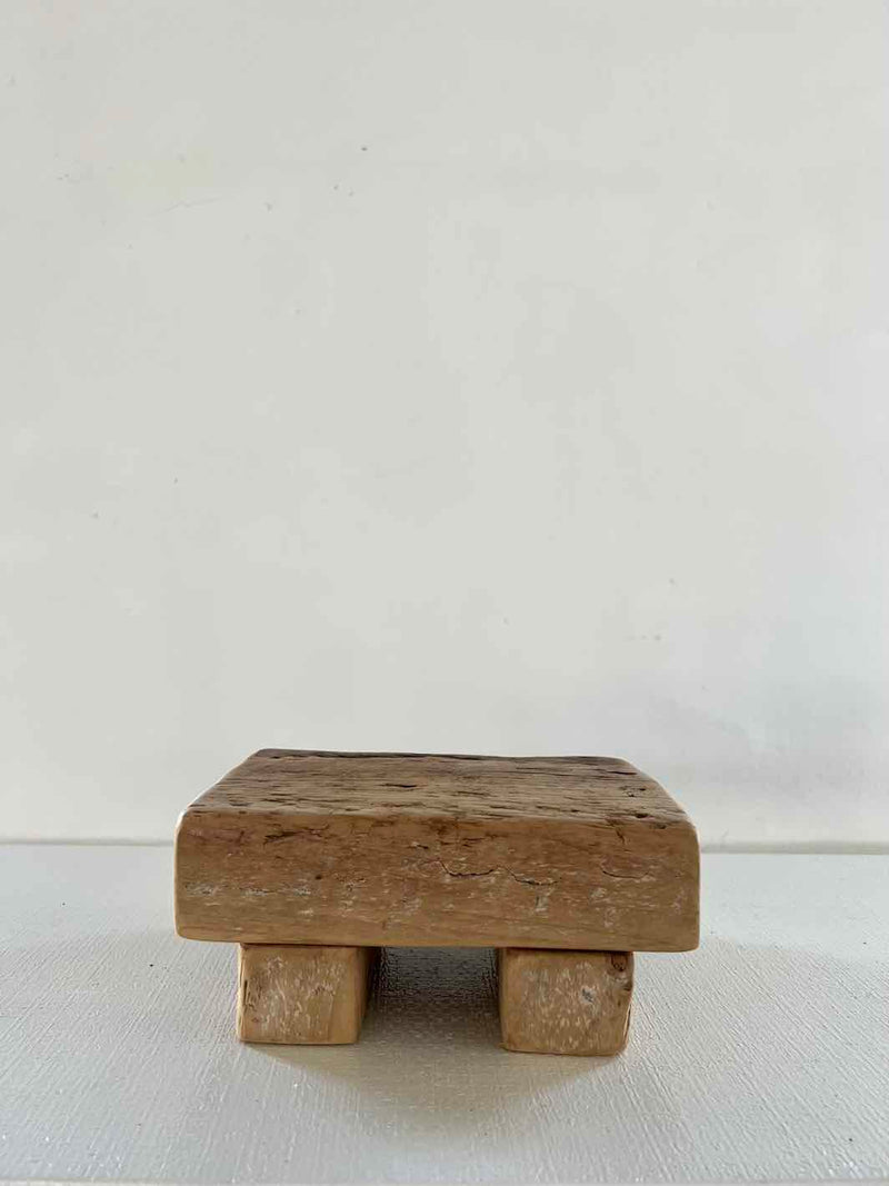 Antique Small Riser Handcrafted Antique Wooden Risers at Woven Kin Home