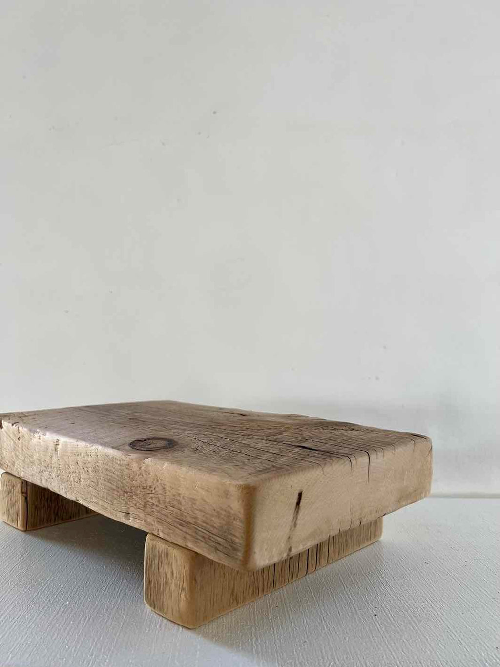 Handcrafted Antique Wooden Risers at Woven Kin Home