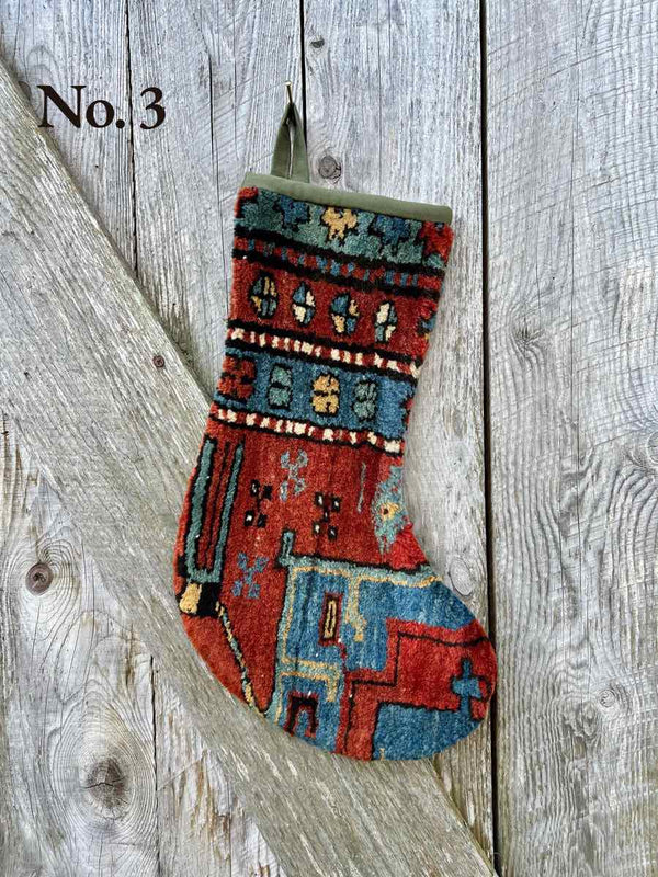 Antique Rug Christmas Stocking