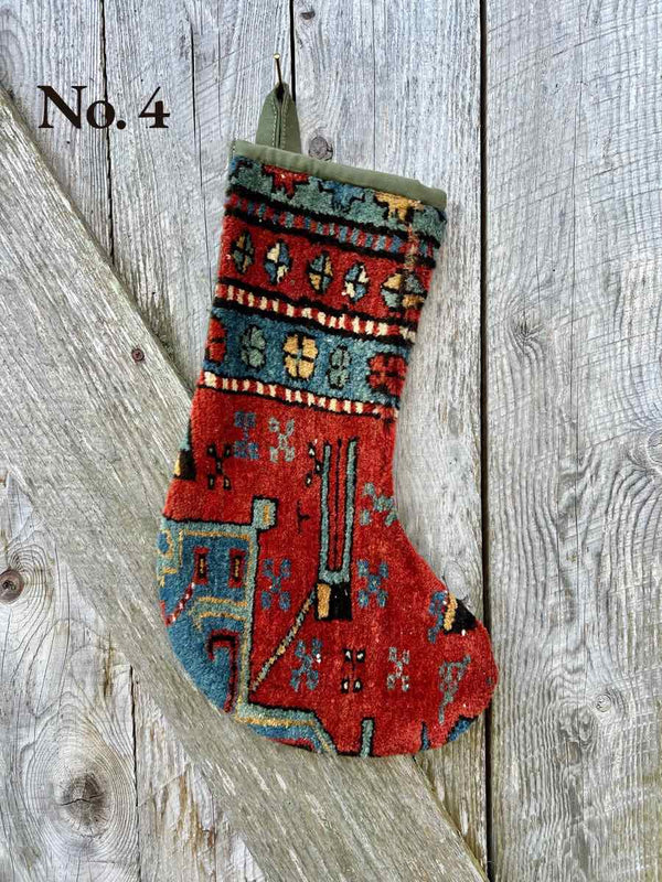 Antique Rug Christmas Stocking