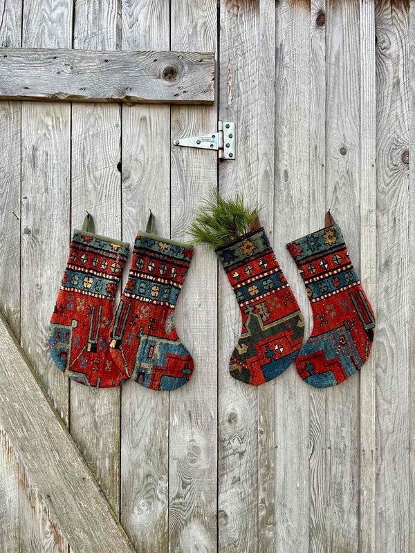 Antique Rug Christmas Stocking