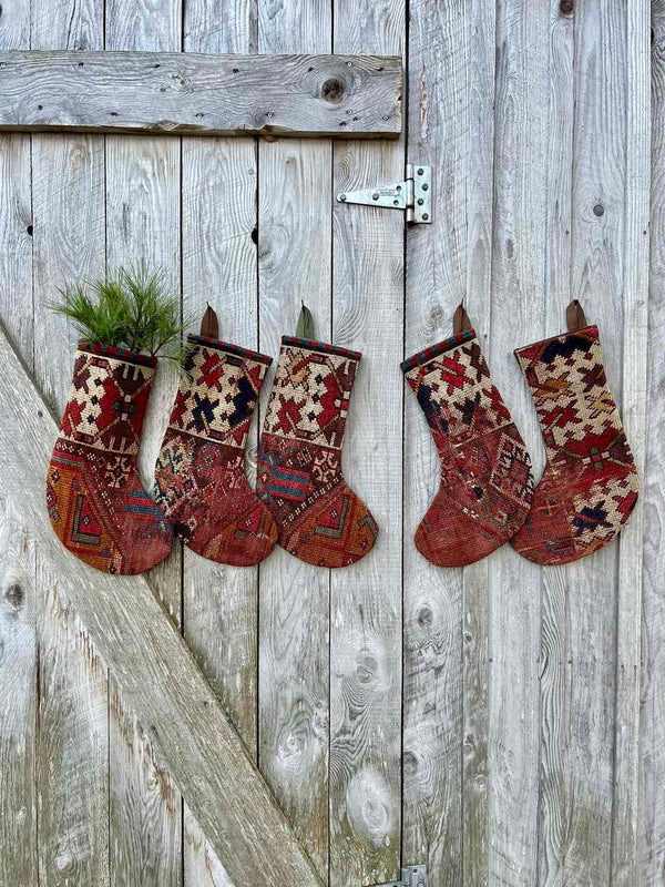 Antique Rug Christmas Stocking