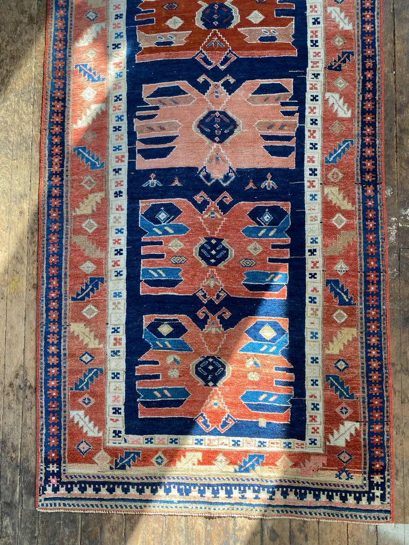 antique Caucasian runner rug