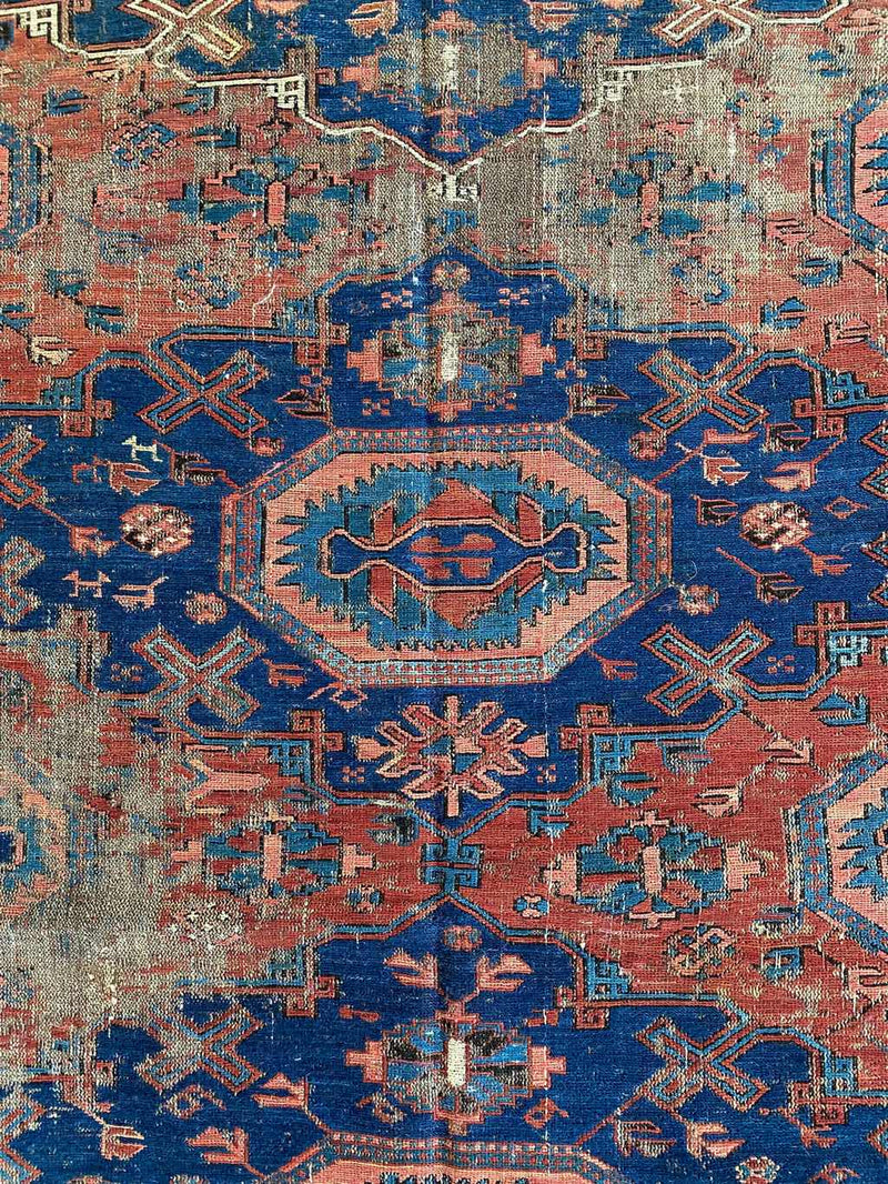 antique Caucasian Soumak area rug