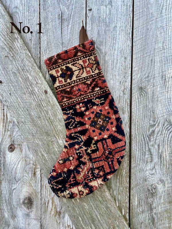 Antique Rug Christmas Stocking