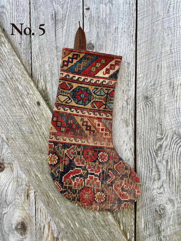 Antique Rug Christmas Stocking