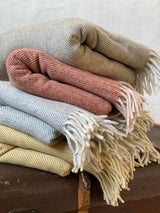 Oversized Recycled Wool Herringbone Blanket at Woven Kin Home